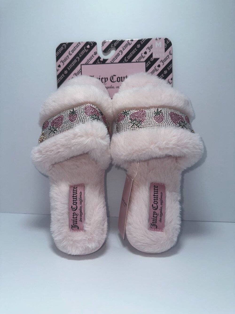 Juicy Couture Pink Cherry Backpack & Juicy Couture GOJI Pink Cherry Slippers set - Picture 3 of 5